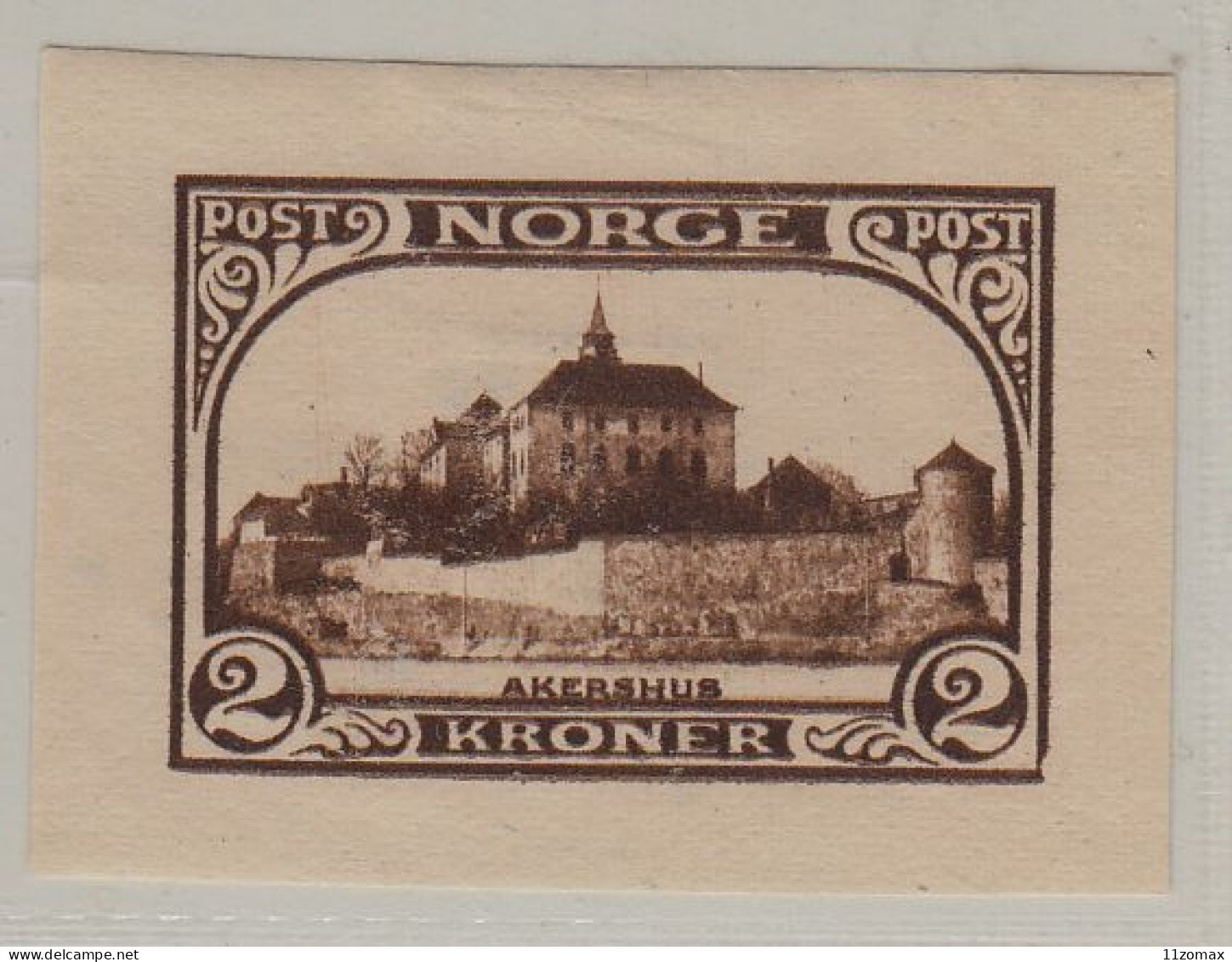 Essay AKERSHUS 2 Kroner MH (with Original Gum) SCARCE, Christiania Philatelist Club's Competition 1914 - VIPauction001 - Neufs