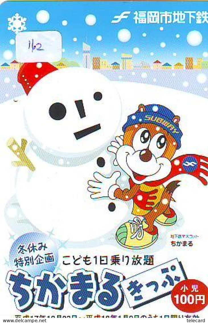 TELECARTE JAPON * TELEFONKARTE JAPAN * SCHNEEMANN (162)  PHONECARD * SNOWMAN * NOEL * CHRISTMAS - Christmas
