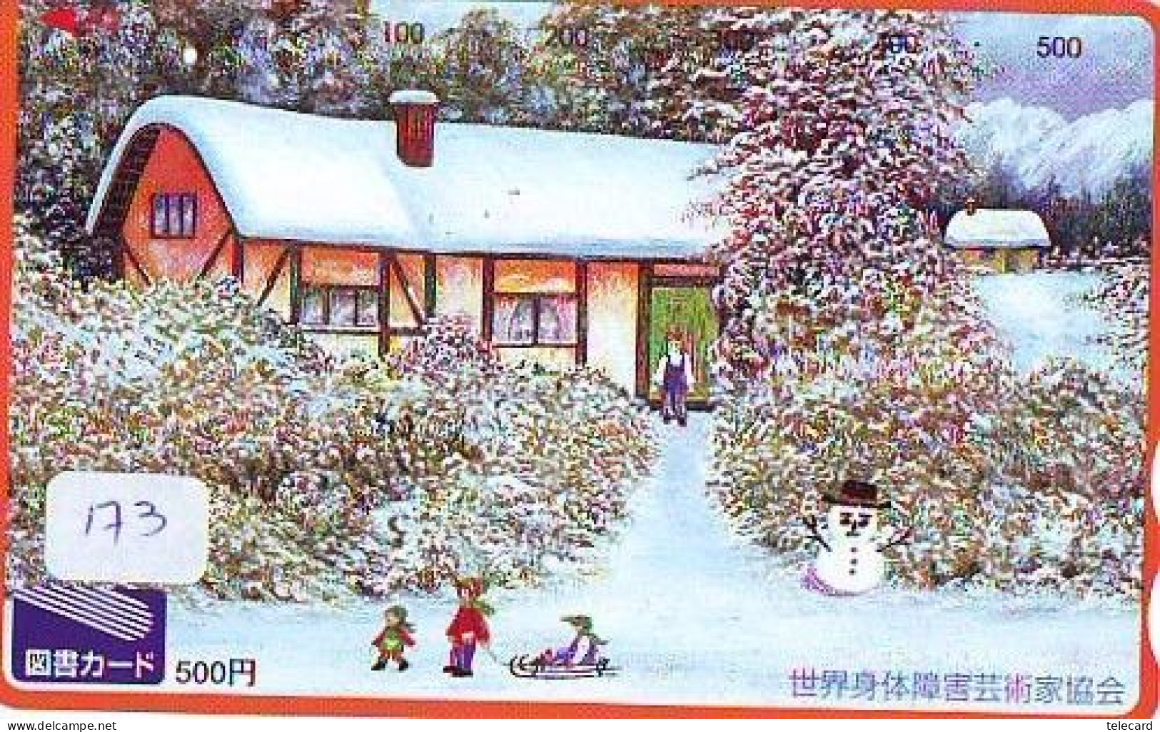 TELECARTE JAPON * TELEFONKARTE JAPAN * SCHNEEMANN (173)  PHONECARD * SNOWMAN * NOEL * CHRISTMAS - Kerstmis