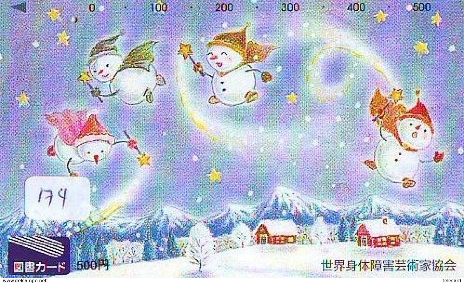 TELECARTE JAPON * TELEFONKARTE JAPAN * SCHNEEMANN (174)  PHONECARD * SNOWMAN * NOEL * CHRISTMAS - Noel