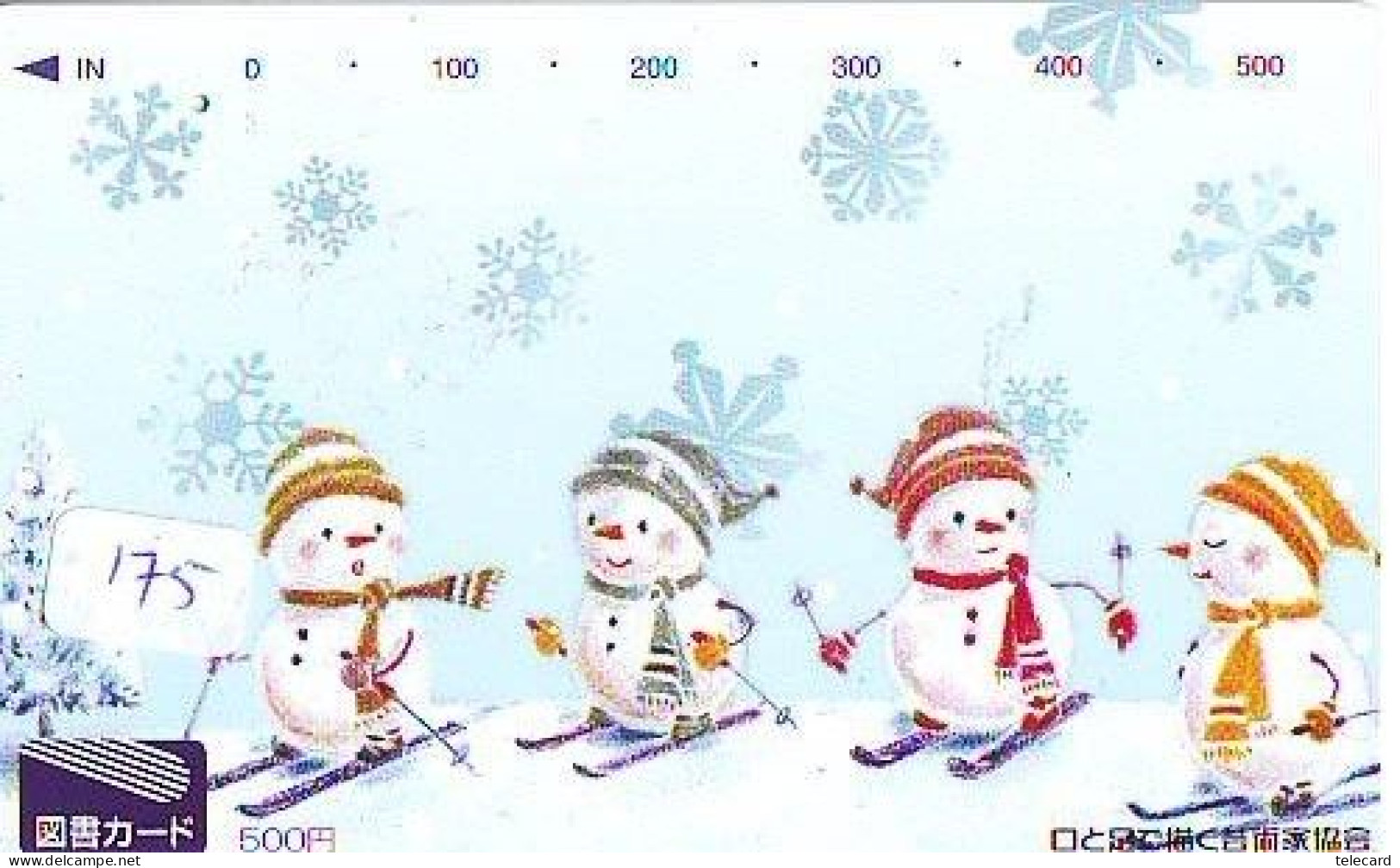 TELECARTE JAPON * TELEFONKARTE JAPAN * SCHNEEMANN (175)  PHONECARD * SNOWMAN * NOEL * CHRISTMAS - Christmas