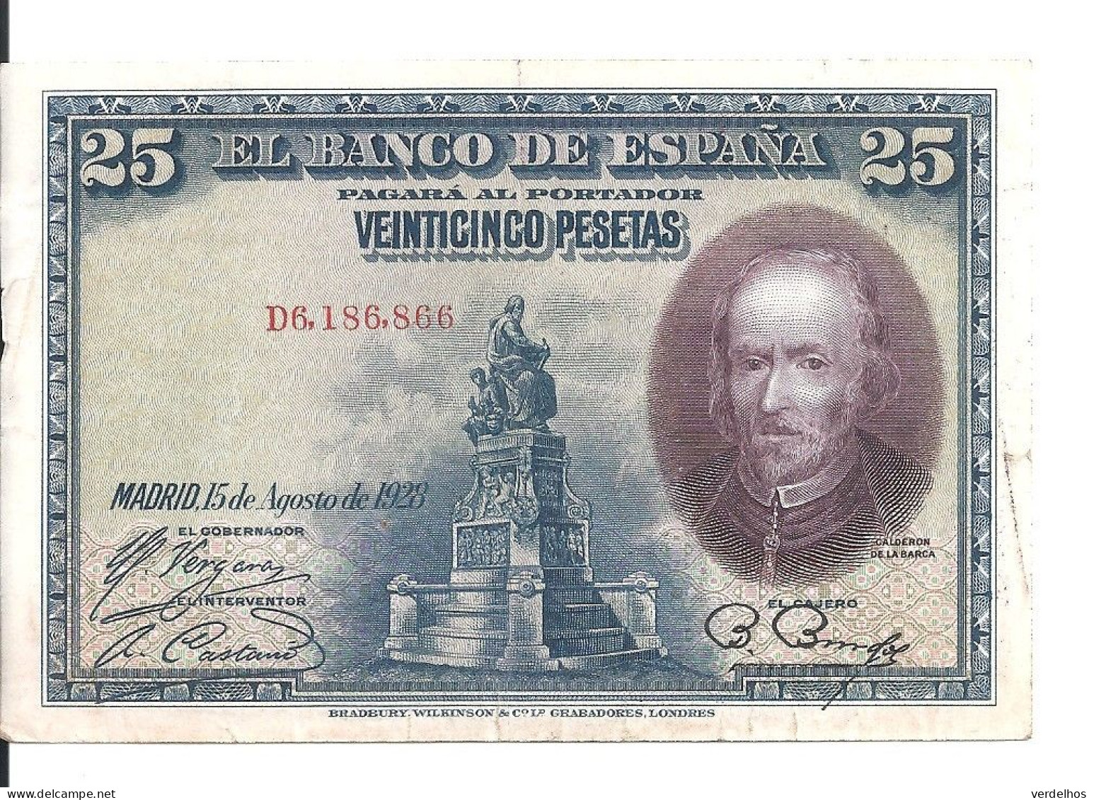 ESPAGNE 25 PESETAS 1928 VF+ P 74 - 1-2 Peseten