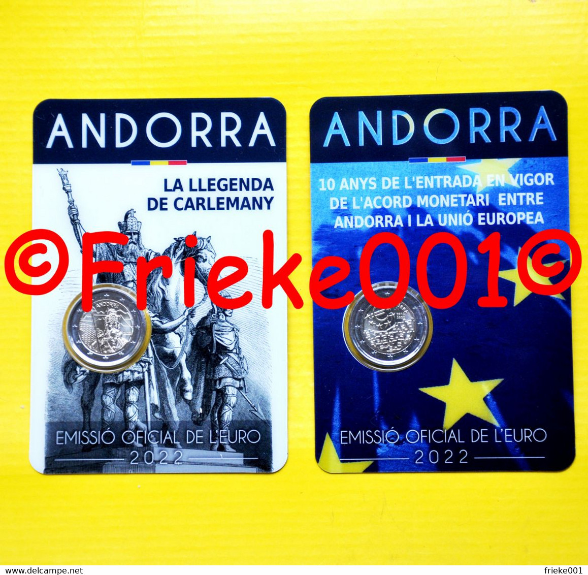 Andorra - 2x 2 Euro 2022 Comm In Blister.(Karel De Grote En Europese Unie) - Andorre