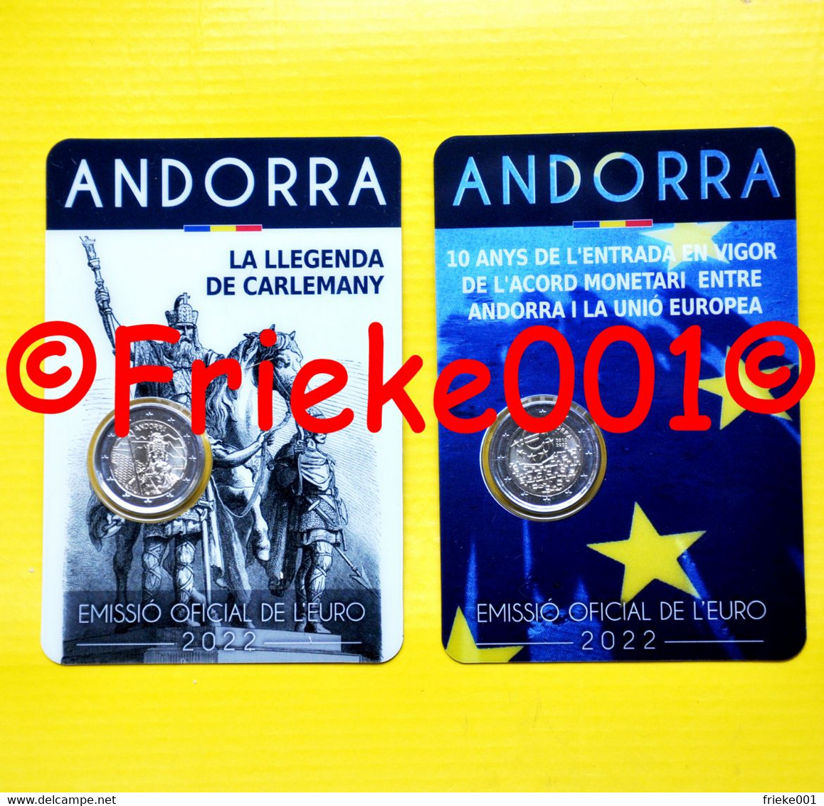 Andorra - 2x 2 Euro 2022 Comm In Blister.(Karel De Grote En Europese Unie) - Andorra