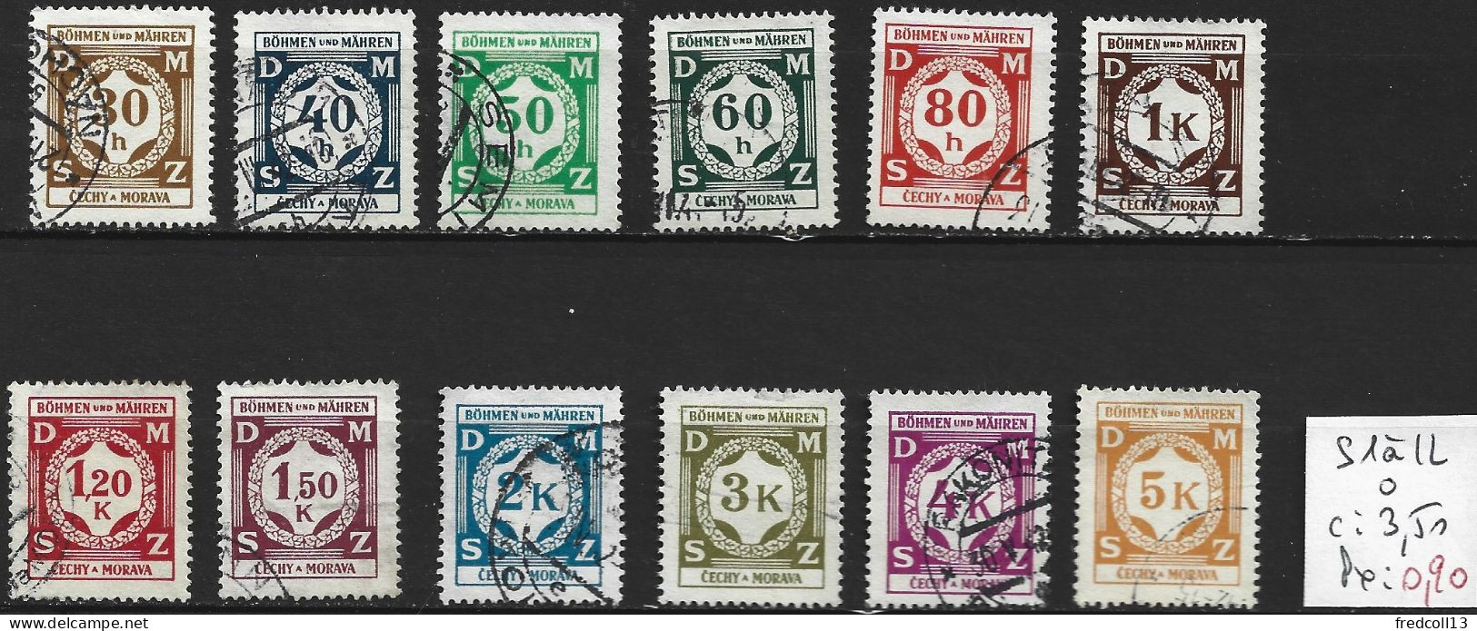 BOHEME ET MORAVIE Service 1 à 12 Oblitérés Côte 3.50 € - Used Stamps