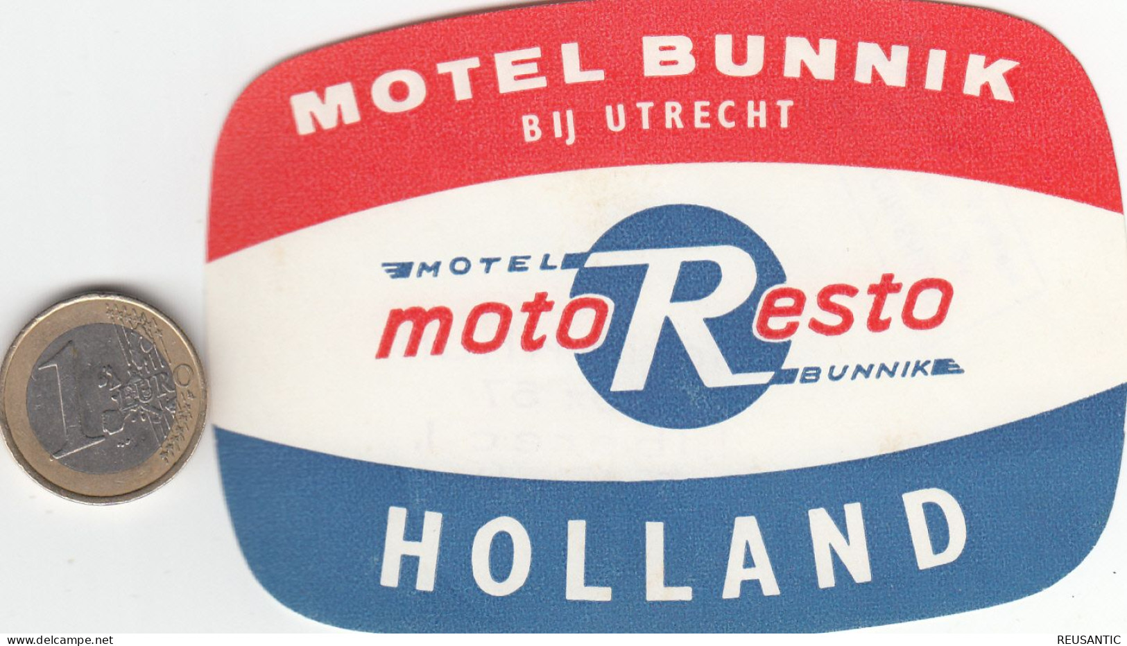 ETIQUETA - STICKER - LUGGAGE LABEL  HOTEL BUNIK - MOTO RESTO -  UTRECHT -  PAYS-BAS  HOLLAND - Etiquetas De Hotel