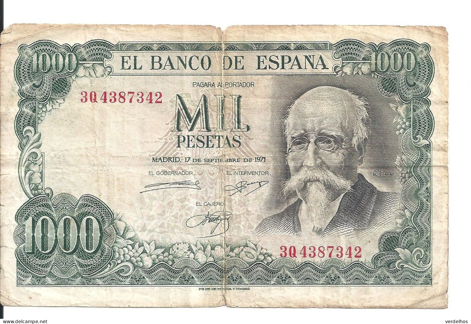 ESPAGNE 1000 PESETAS 1971 VG+ P 154 - 1000 Pesetas