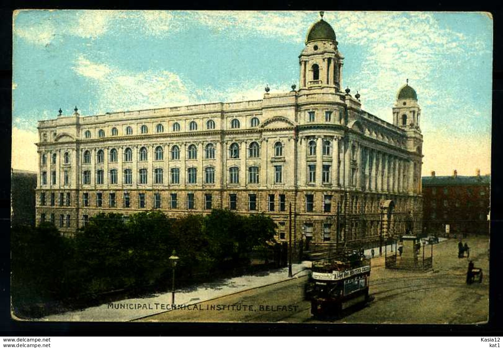 K02819)Ansichtskarte Belfast + Straßenbahn 1910 - Antrim