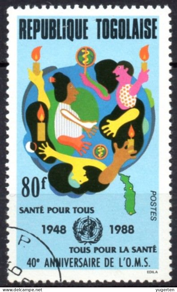 TOGO 1988 - 1v - Used - 40th Anniversary World Health Organization - WHO OMS - Santé Gesundheit Salute Salud Map Maps - WGO