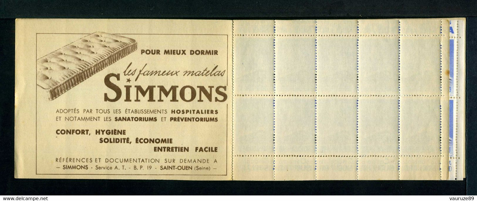 Carnet De 1939  - 39*SI*47 - Tuberculose - Antituberculeux -  Tétra -Loterie-Simmons-Suchard-Barbès - Blocks Und Markenheftchen