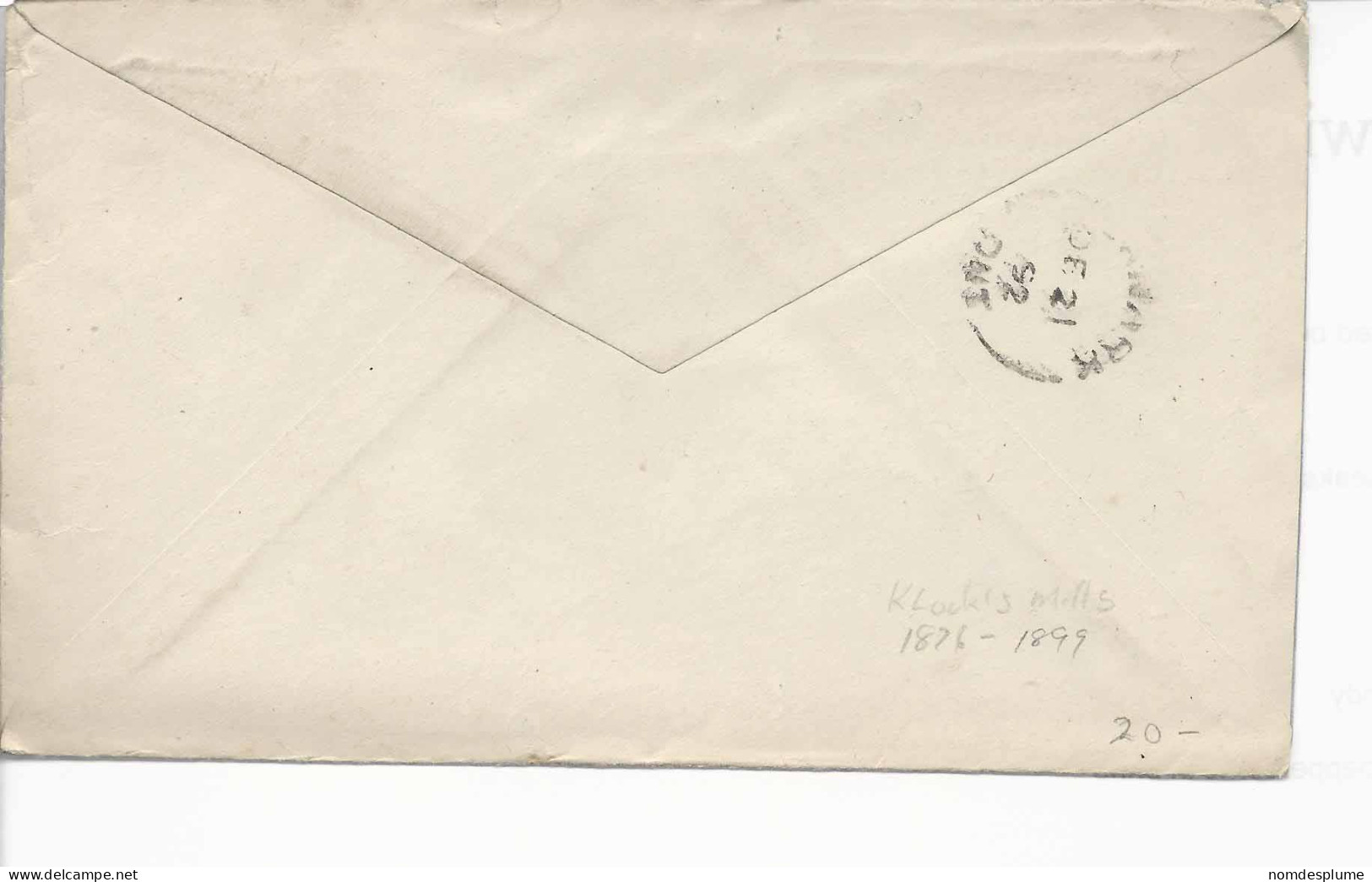 26262) Canada Cover Klocks Mills Ont Closed Post Office Postmark Cancel Tears At Left - Covers & Documents