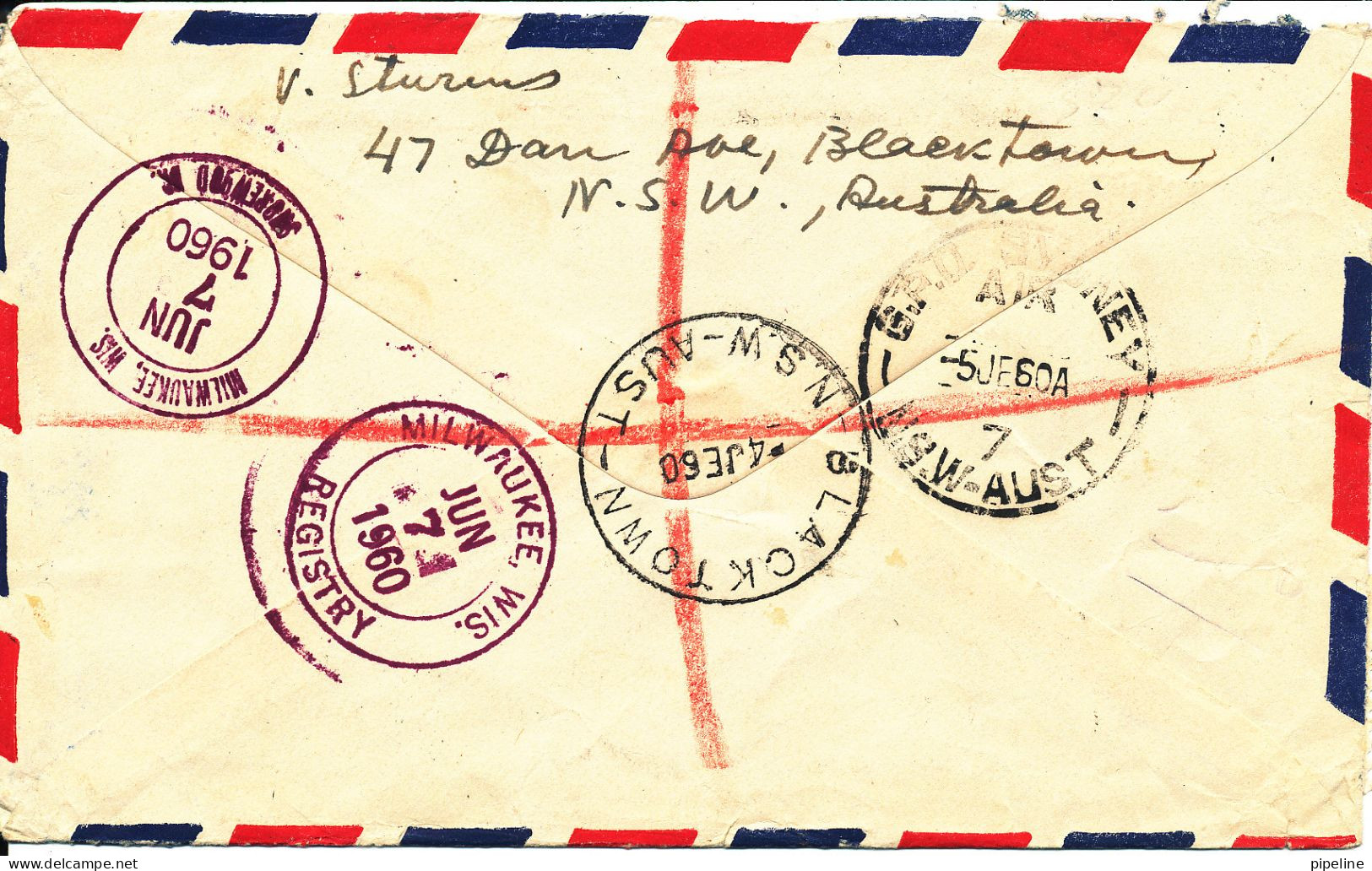 Australia Registered Air Mail Cover Sent To USA Blacktown NSW. 4-6-1960 Mixed Stamps Australia And AAT - Covers & Documents