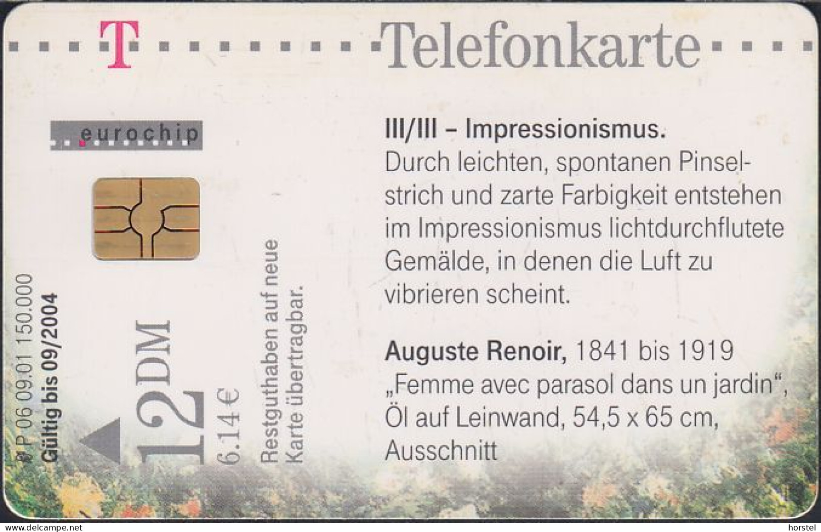 GERMANY P06/01 Art Auguste Renoir - Frankreich - Kunst - P & PD-Series: Schalterkarten Der Dt. Telekom