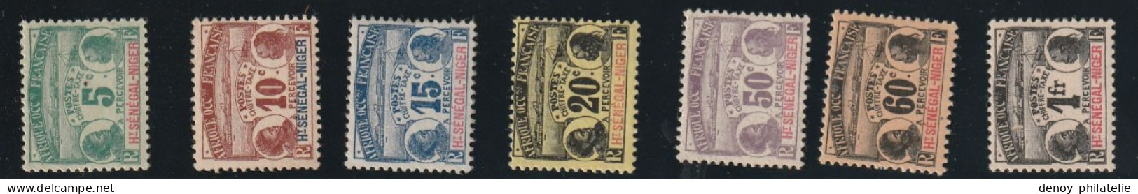 Taxe Haut Sénégal Et Niger Série 1 A 7 Avec Charnière Sauf 1 2 4 6 Sans Charniére ** - 1906-08 Palmiers – Faidherbe – Ballay