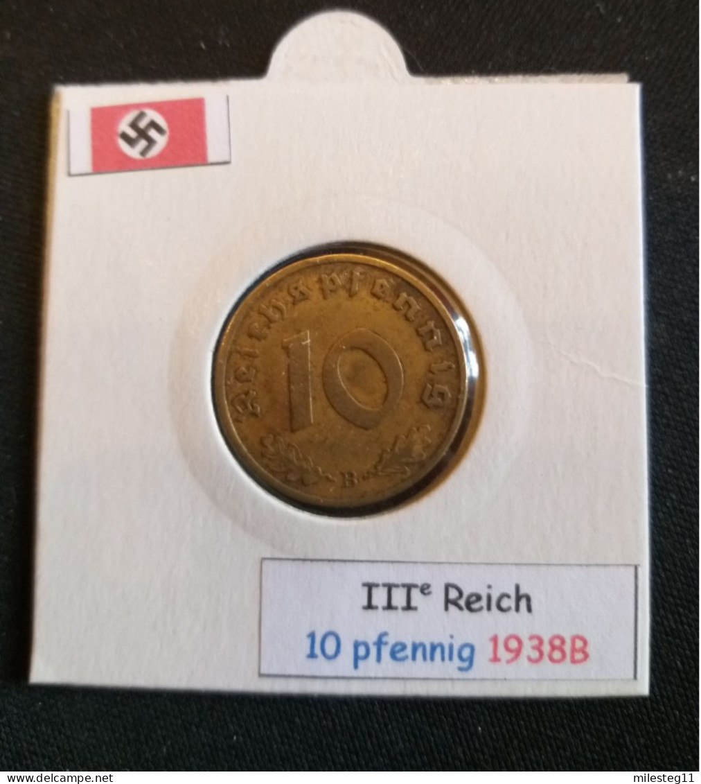 Pièce De 10 Reichspfennig De 1938B (Vienne) RARE - 10 Reichspfennig