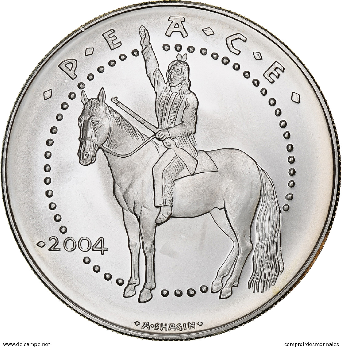 États-Unis, Dollar, Poarch Creek Indians, 2004, Flan Mat, Argent, FDC - Gedenkmünzen