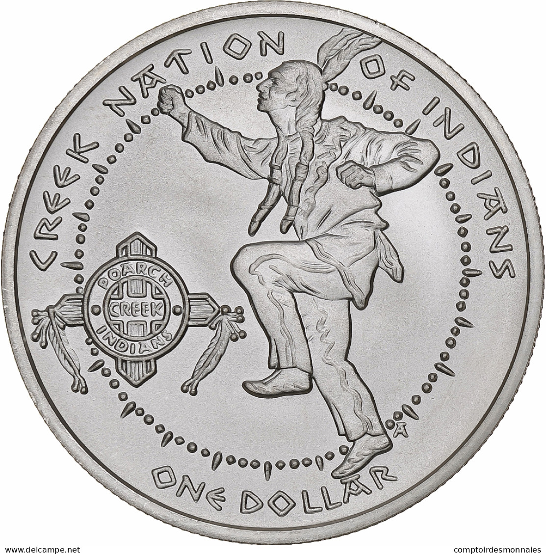 États-Unis, Dollar, Poarch Creek Indians, 2007, Flan Mat, Argent, FDC - Commemorative