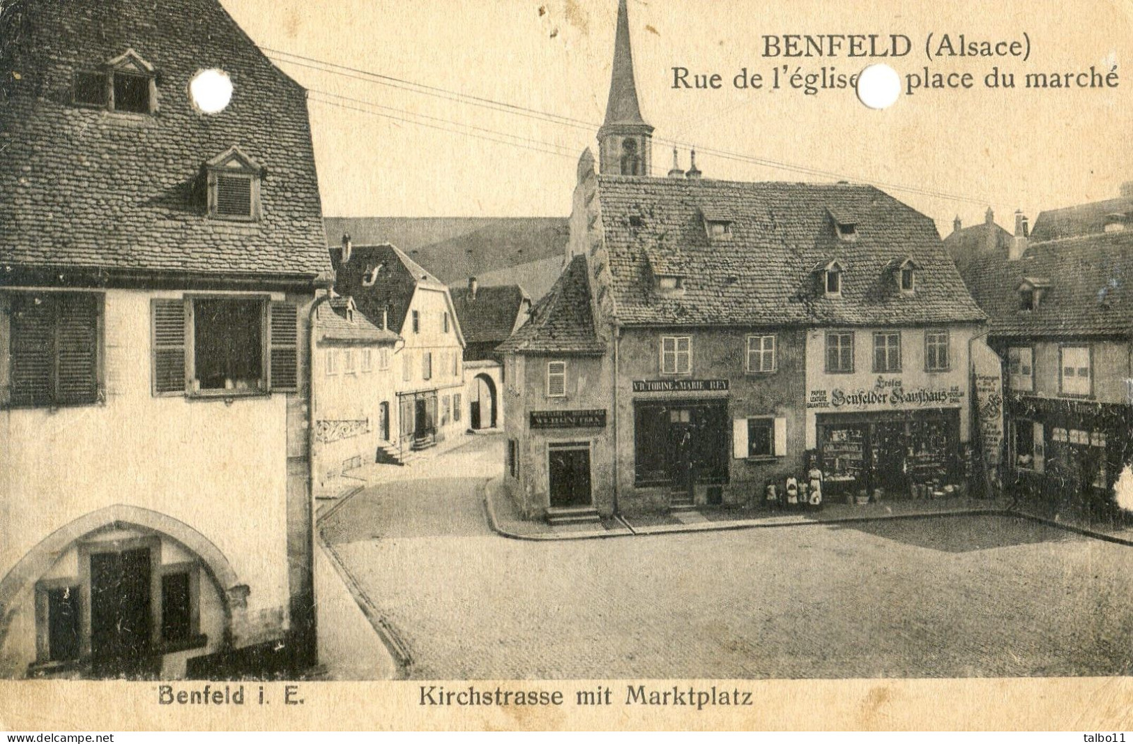 67 - Benfeld - Rue De L'eglise Et Place Du Marché - Benfeld