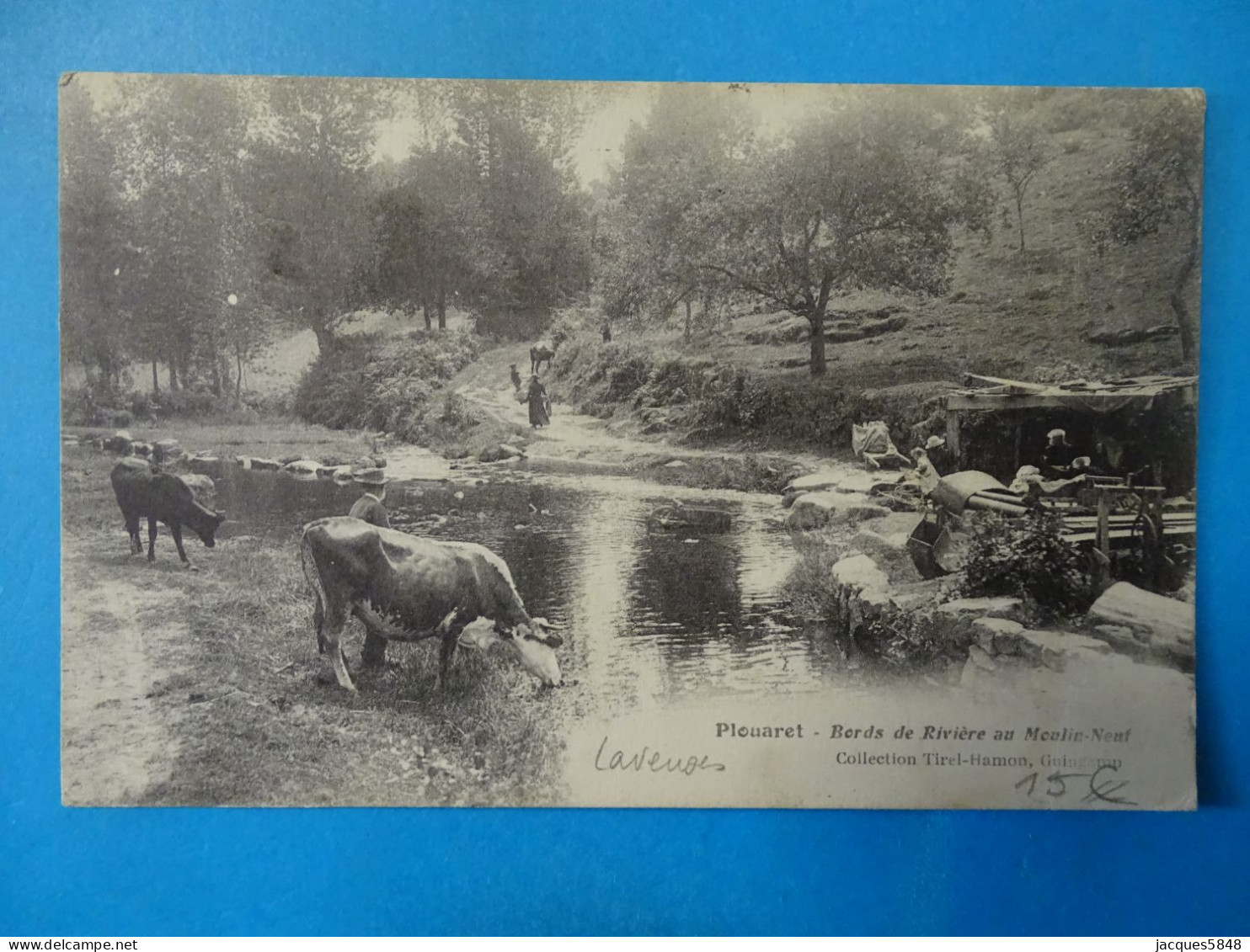 22) Plouaret - N° - Bords De Rivière Au Moulin-neuf (laveuse) - Année:1916 - EDIT: Hamon - Plouaret