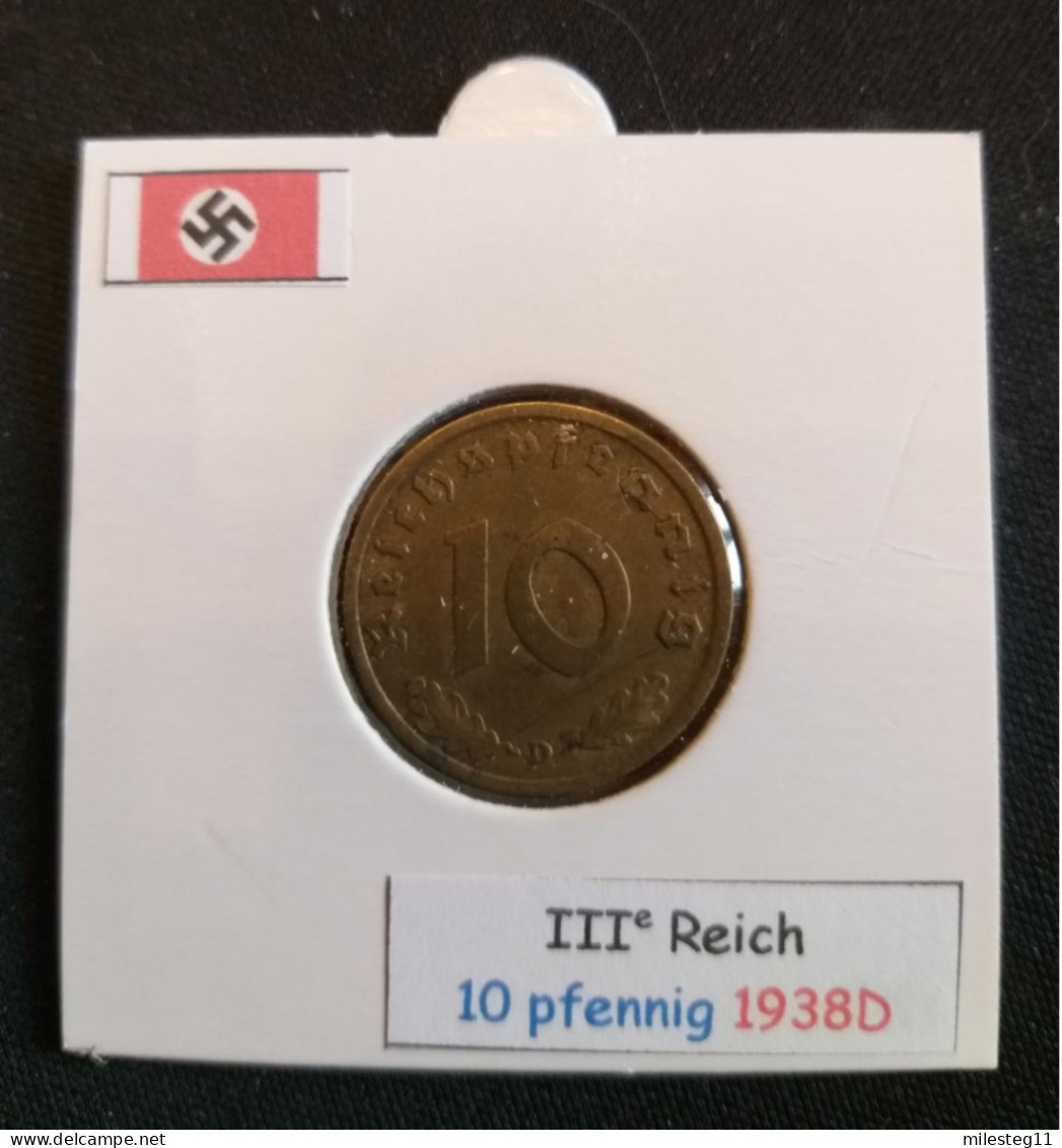 Pièce De 10 Reichspfennig De 1938D (Muldenhütten) - 10 Reichspfennig