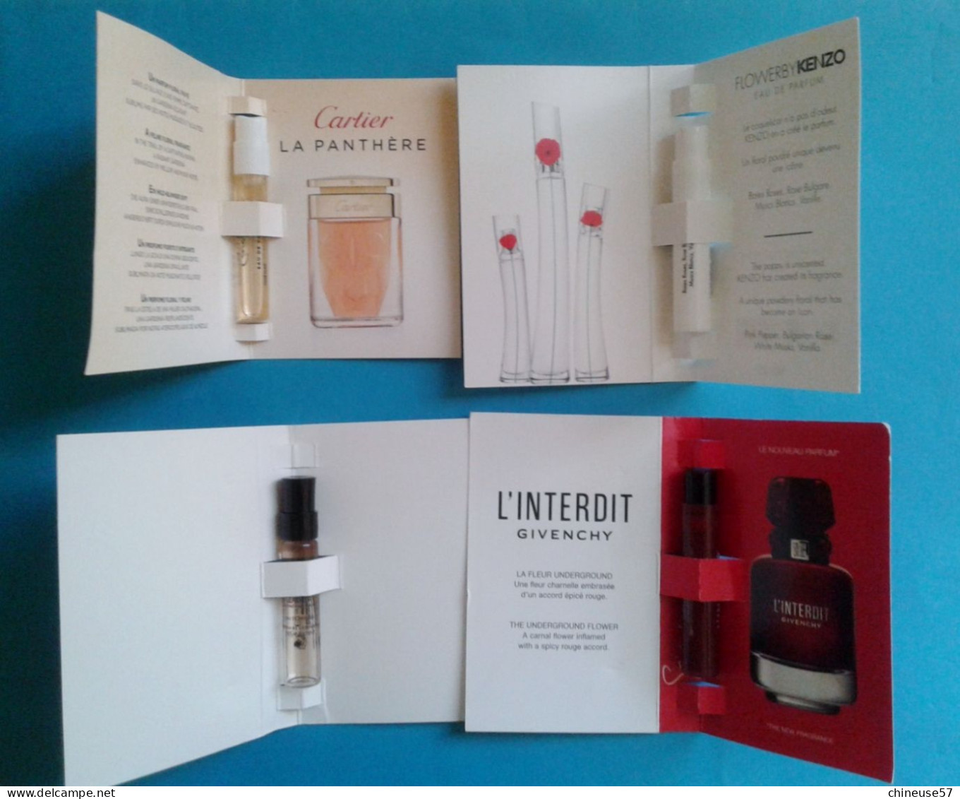 Tubes Sur Carte - Lot De 4 Différents - Perfume Samples (testers)