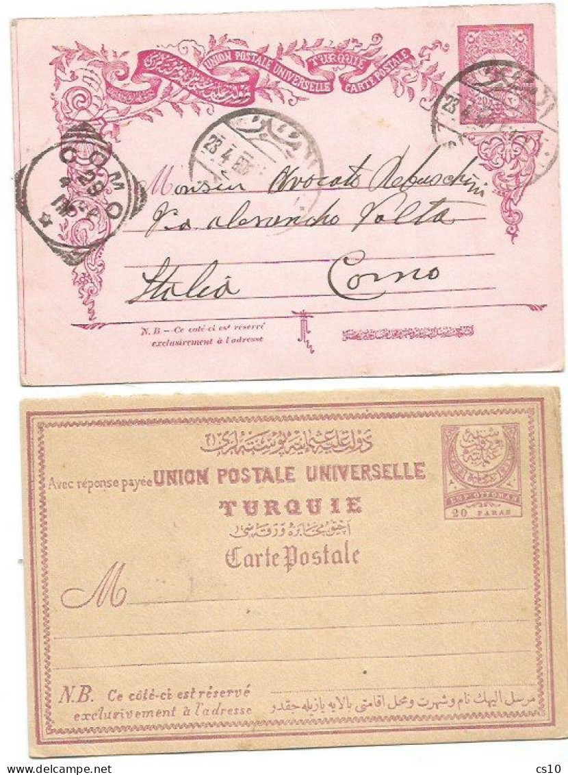 Turkey & Ottoman Empire Postal History Lot 26 Pcards mainly used to Europe Including Izmir Italy PM +2 PSC incl Variety