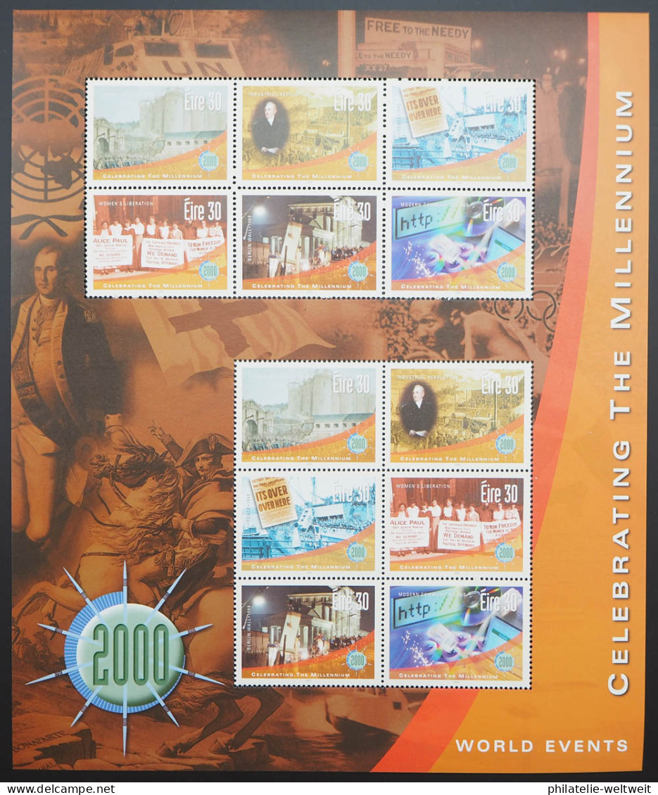 2000 Irland; Jg. ohne 1230, mit Zd.-Bogen, mit MH, postfrisch/MNH, ME 200,-