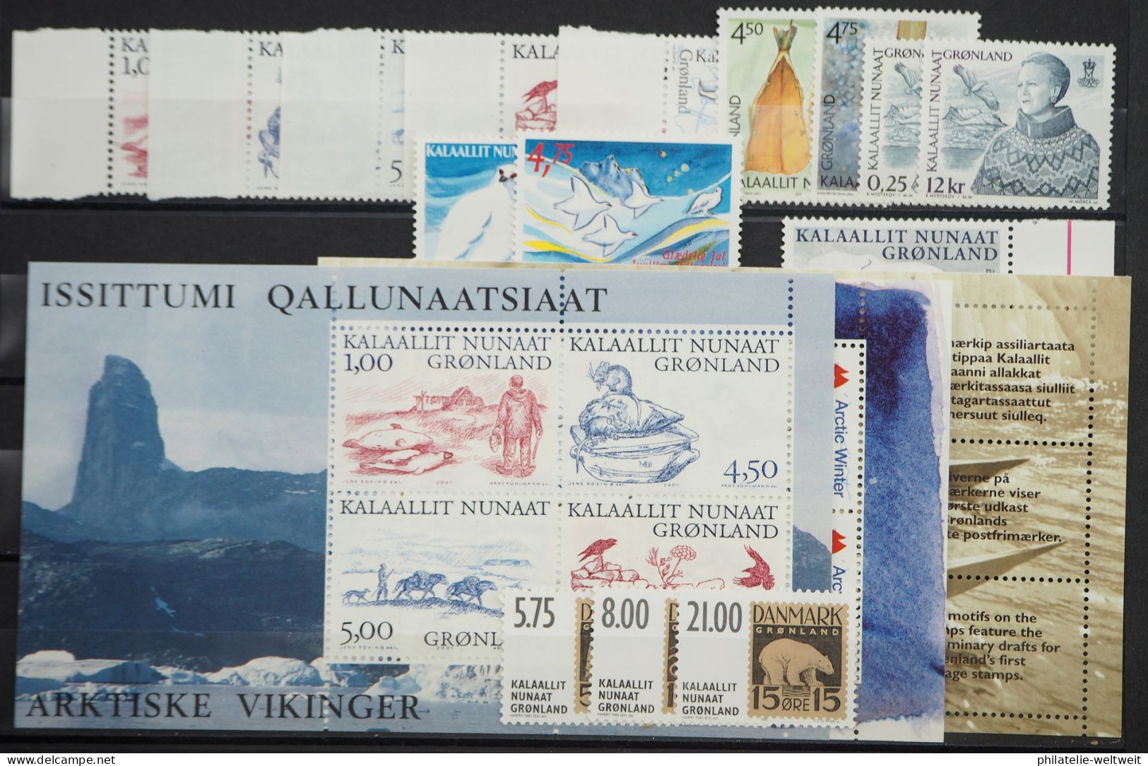 2001 Grönland; In Den Hauptnummern Kompletter Jahrgang, **/MNH, ME 55,- - Sonstige & Ohne Zuordnung