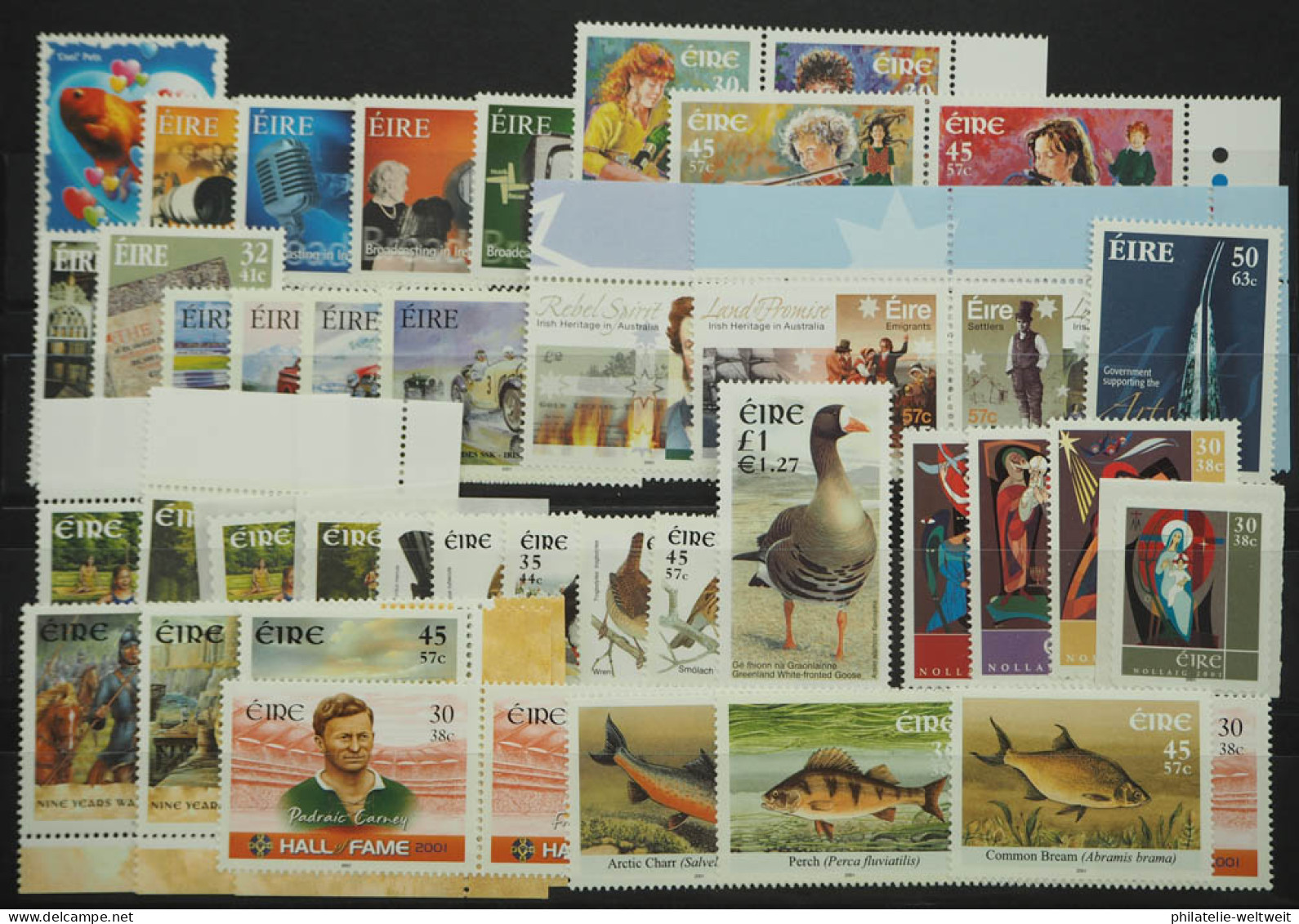 2001 Irland; Jg. Mit MH, Zd.-Bögen Etc., MiNr. 1351/60 Fehlen, **/MNH, ME 183,- - Other & Unclassified