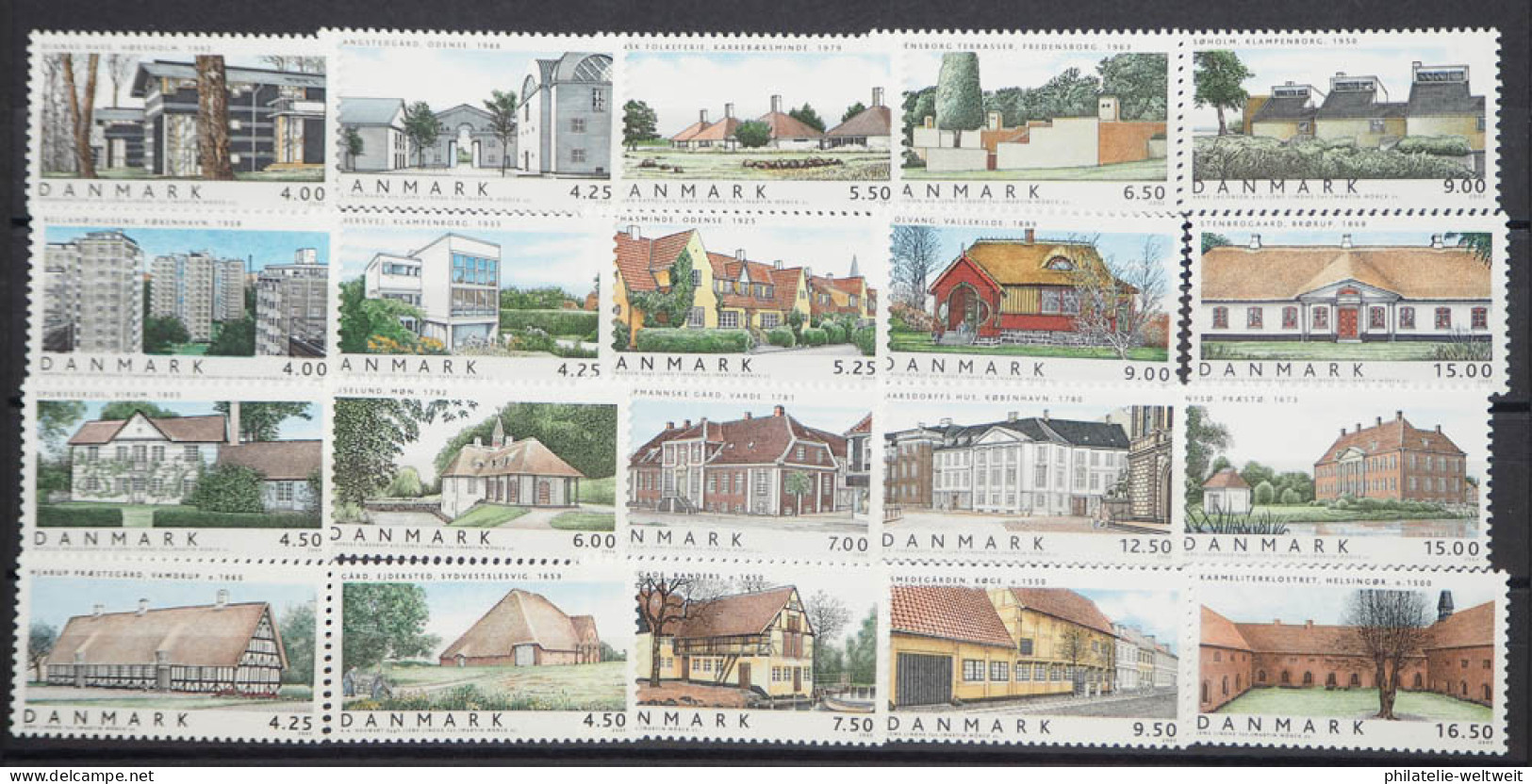 2002/05 Dänemark; Serien Wohngebäude I - IV, Postfrisch/MNH, ME 44,- - Sonstige & Ohne Zuordnung