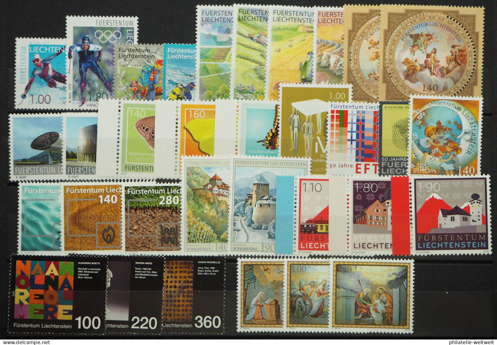 2010 Liechtenstein; Jahrgang In Den HN Komplett, Postfrisch/MNH, ME 146,- - Autres & Non Classés