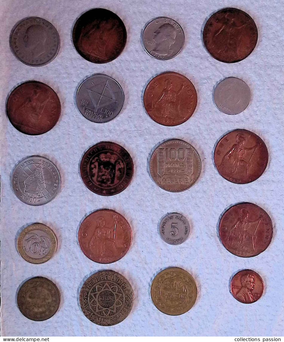 Monnaie, 2 Scans, LOT DE 20 MONNAIES ETRANGERES - Mezclas - Monedas