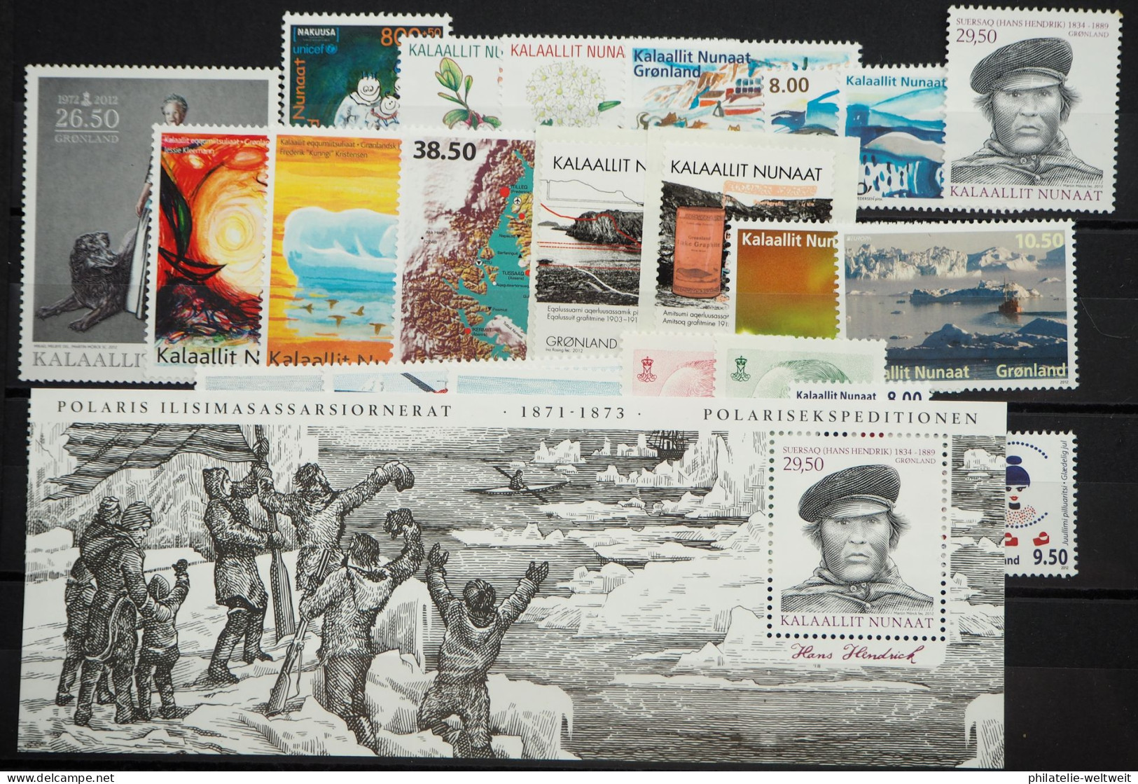 2012 Grönland; Jahrgang Mit H-Bl. 613/14 Und 627/28, **/MNH, ME 172,- - Andere & Zonder Classificatie