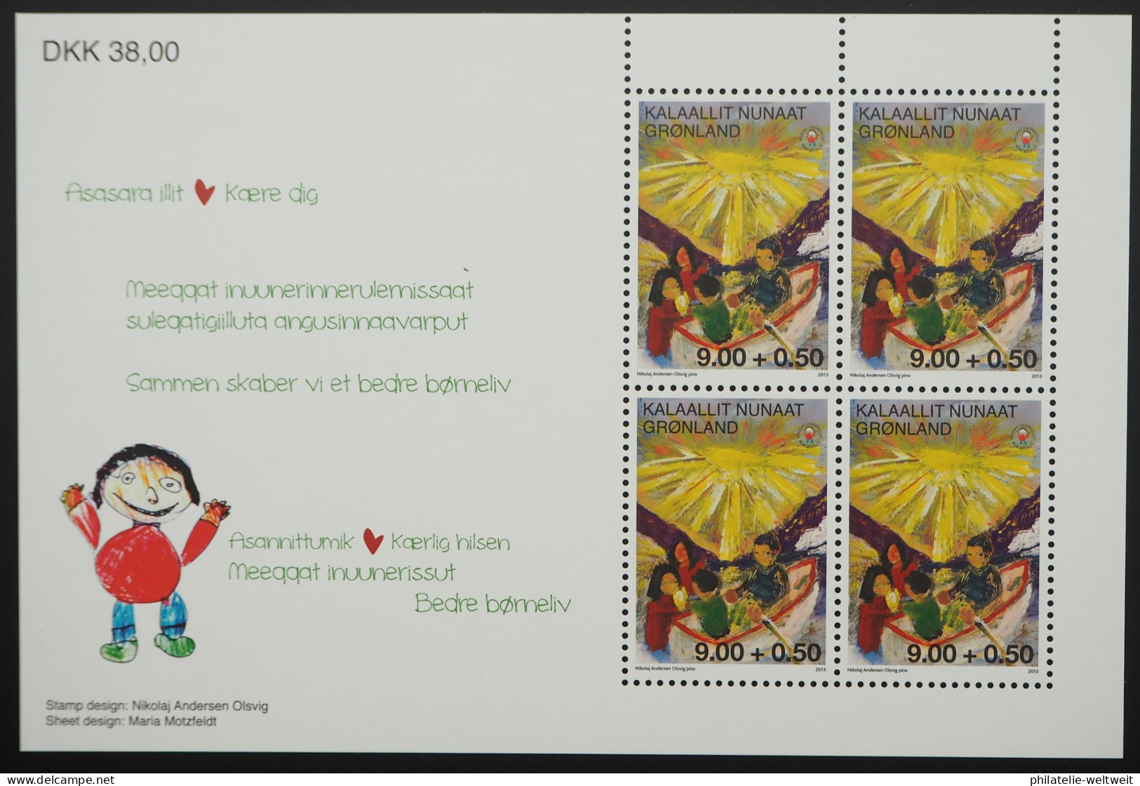 2013 Grönland; Block Kinderhilfe, Postfrisch/MNH, Bl. 61, ME 11,- - Altri & Non Classificati