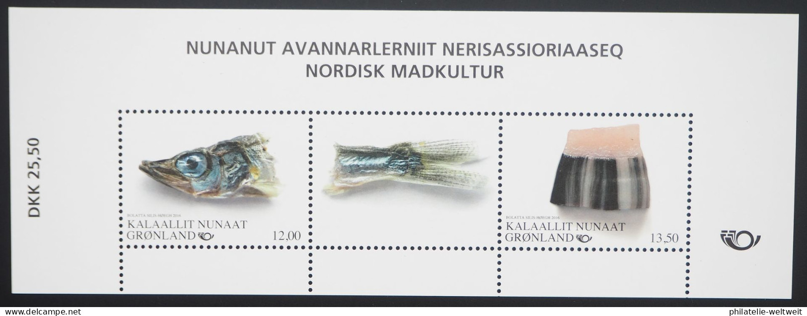 2016 Grönland; Block Nordische Esskultur, Postfrisch/MNH, Bl. 76, ME 8,- - Autres & Non Classés