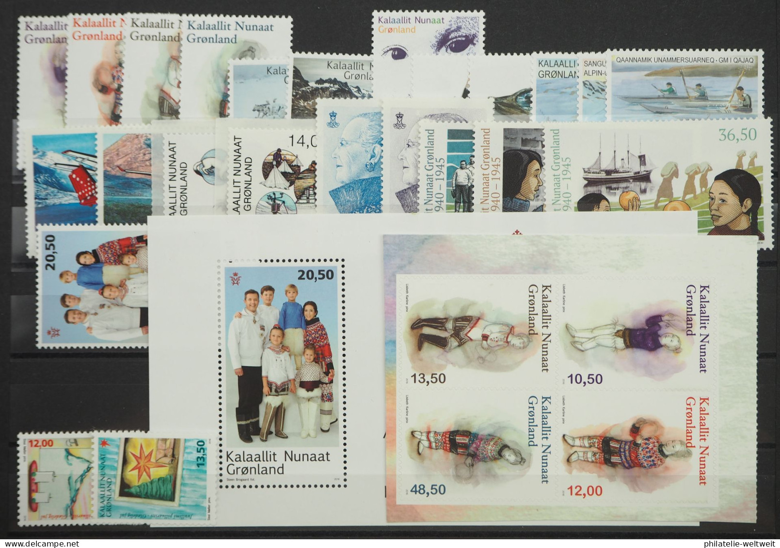 2016 Grönland; Jahrgang Ohne MiNr. 733/34 Mit H.-Bl. 743/44, **/MNH, ME 230,- - Autres & Non Classés