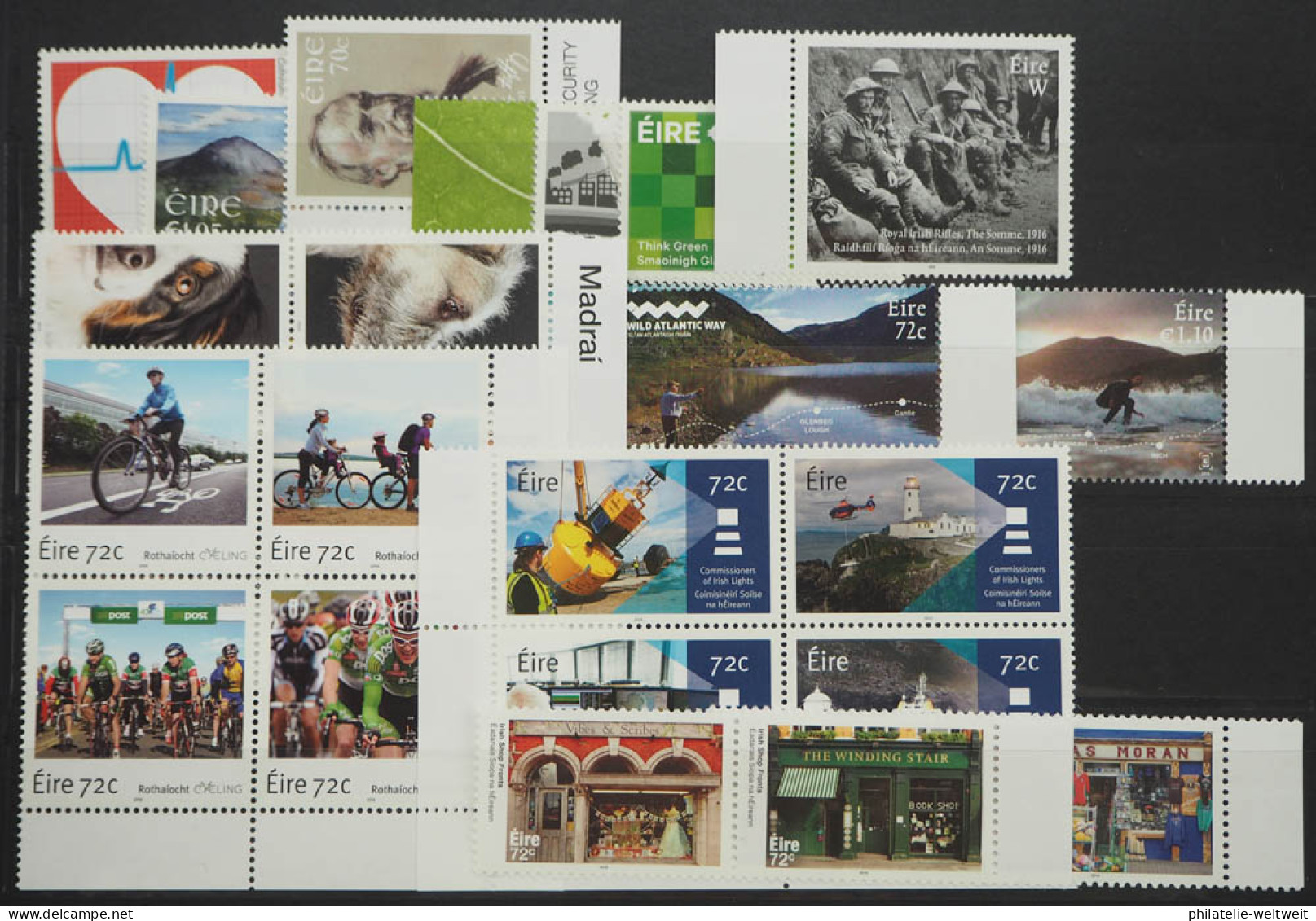 2016 Irland; Ohne MiNr. 2156/57, MiNr. 2187/88 Bl. 98/101, **/MNH, ME 203,- - Other & Unclassified