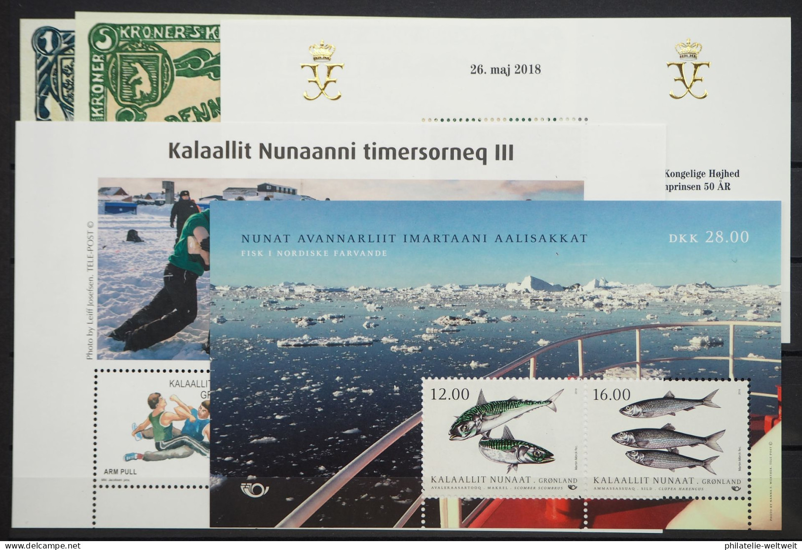 2018 Grönland; Kleinbogen Aquarelle Margrethe II., **/MNH, MiNr. 786/92, ME 15,- - Other & Unclassified