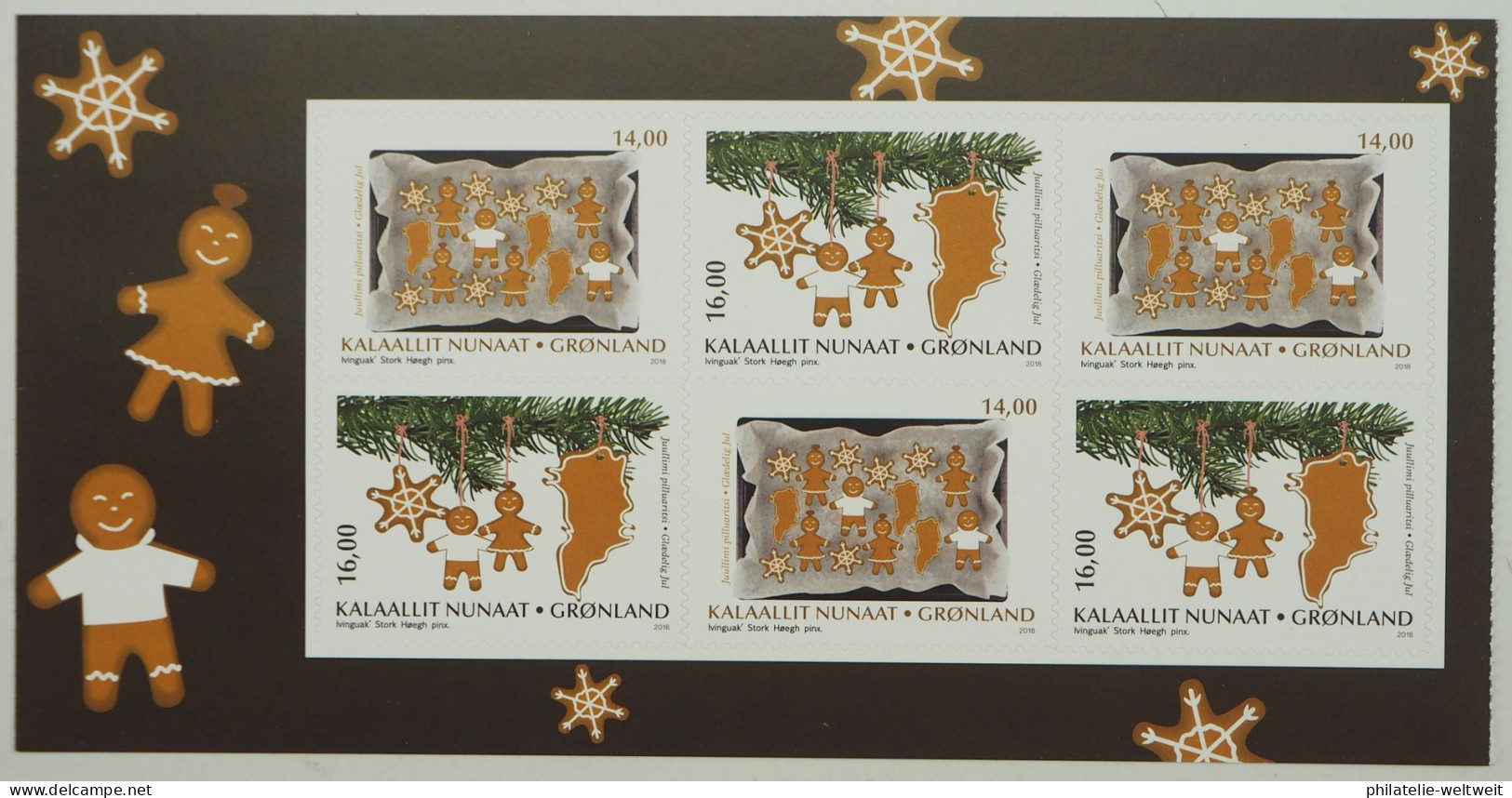 2018 Grönland; Markenheftchenblatt Weihnachten, **/MNH, MiNr. 809/10, ME 27,- - Autres & Non Classés