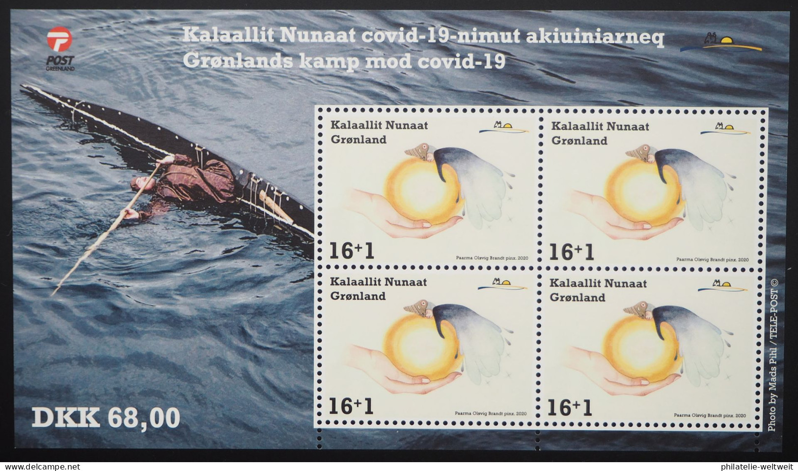 2020 Grönland; Block Kampf Gegen COVID, Postfrisch/MNH, Bl. 21, ME 21,- - Sonstige & Ohne Zuordnung