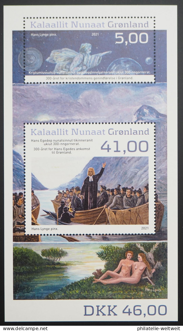 2021 Grönland; Block Wiedereinführung Christentum, **/MNH, Bl. 101, ME 14,- - Autres & Non Classés