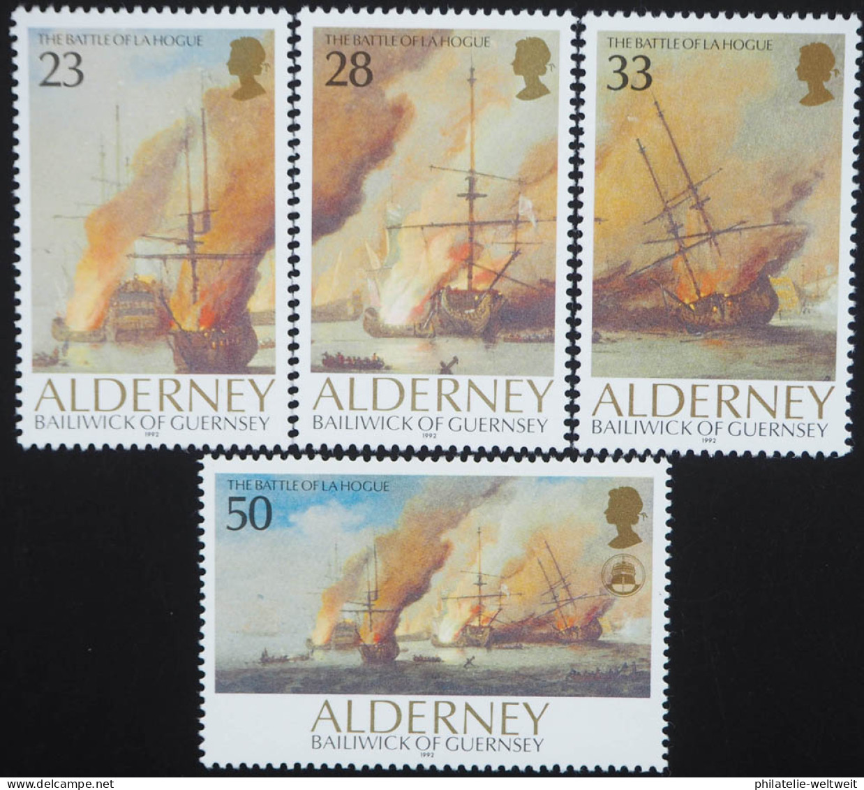 Alderney; Seeschlacht Von La Hogue 1992 Kpl. **  (13,-) - Alderney