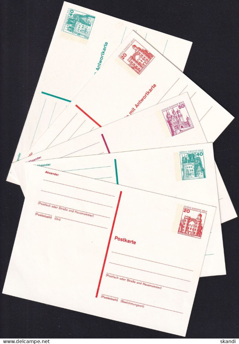 BERLIN 1977 Mi-Nr. P 103/07 F/A Postkarten Ungelaufen - Cartes Postales - Neuves