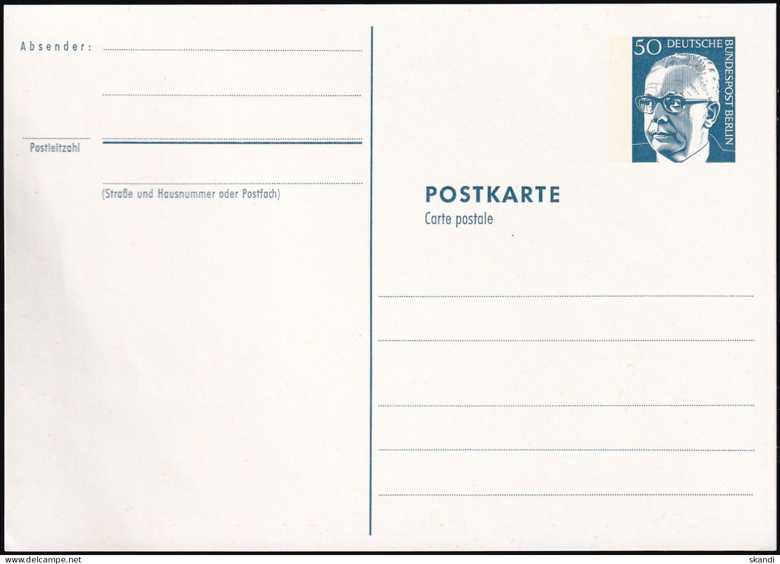 BERLIN 1974 Mi-Nr. P 85 B Postkarte Ungelaufen - Postcards - Mint