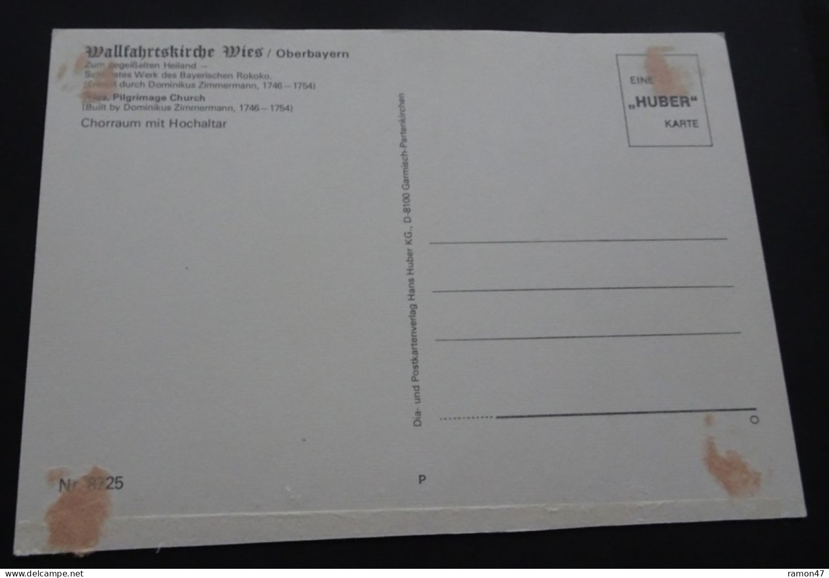 Wies - Wallfahrtskirche - Chorraum Mit Hochaltar - Dia- Und Postkartenverlag Hans Huber - # 8725 - Kirchen U. Kathedralen