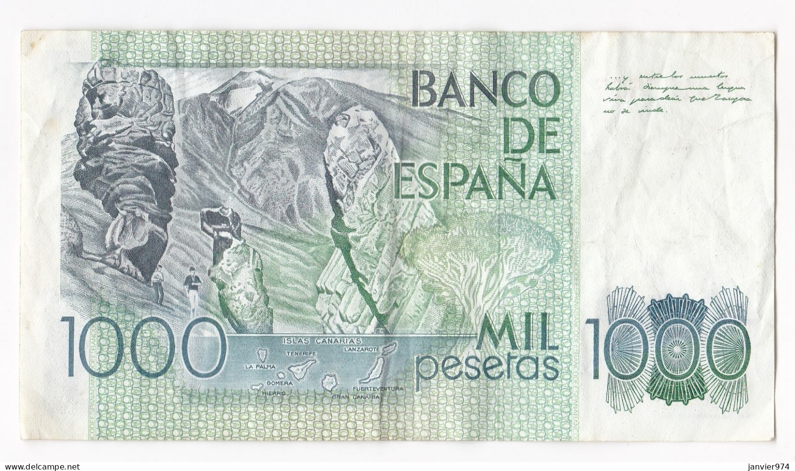 1000 Pesetas Benito Perez Galdos  23 Octobre 1979, N° 2N9156577 - [ 4] 1975-… : Juan Carlos I