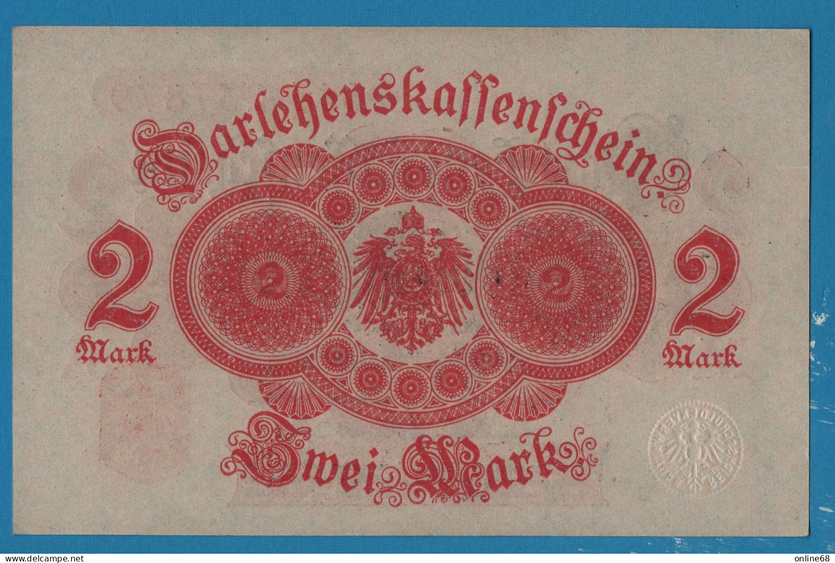 DEUTSCHES REICH 2 MARK 12.08.1914 # 555.237879 P# 53 DARLEHENSKASSENSCHEIN - Altri & Non Classificati