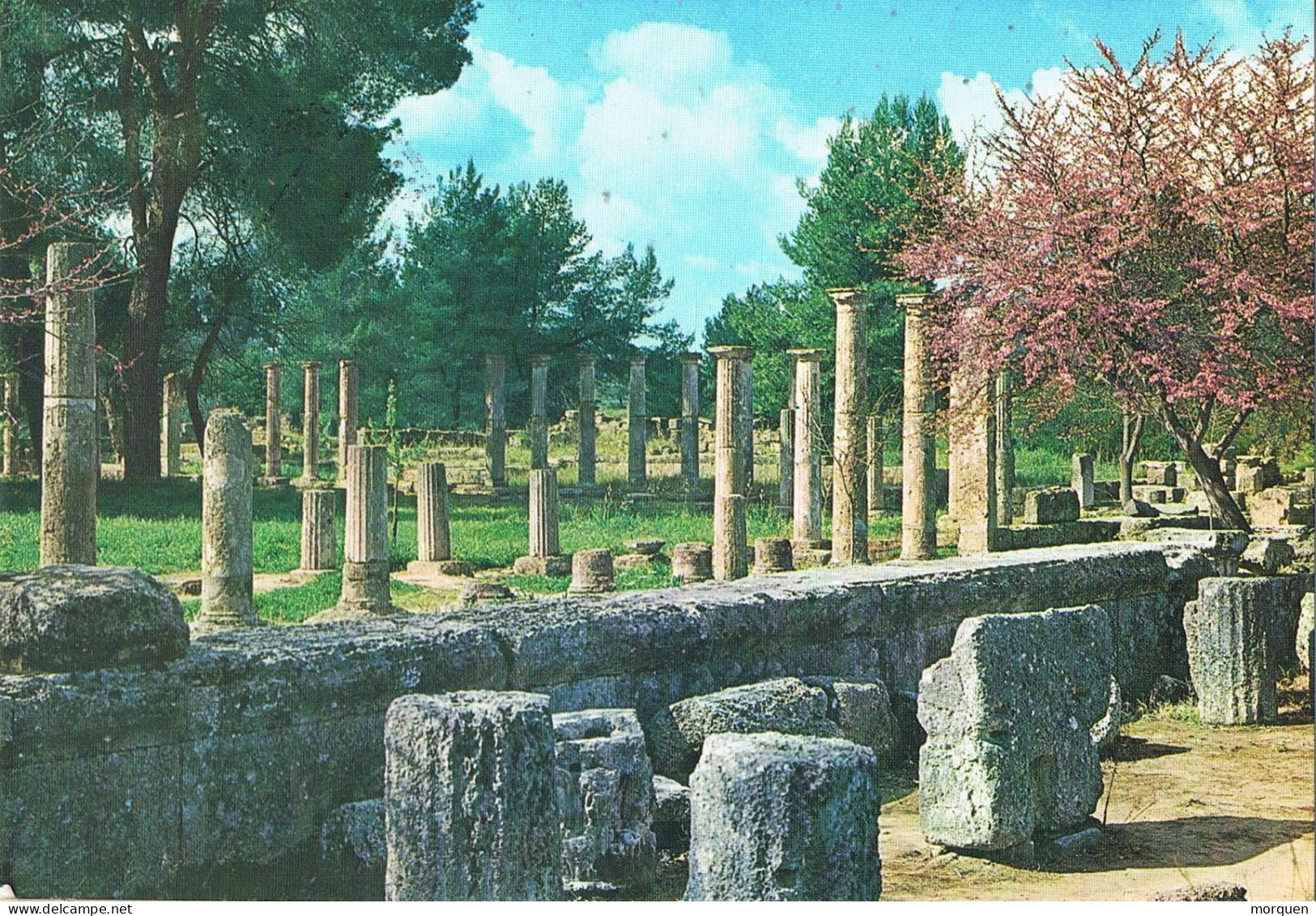 52946. Postal Aerea OLYMPIA (grecia)  2000, Vista Ruinas De La Palestra De Olympia, Arqueologia - Brieven En Documenten