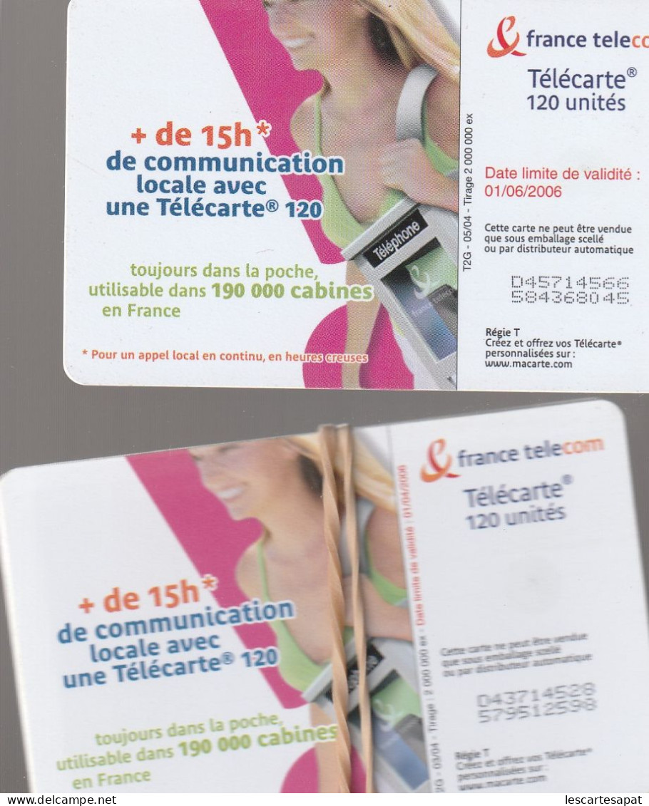 Lot De 160 Telecartes Publiques Cabine Bagage Femme (LOT C15) - 2004