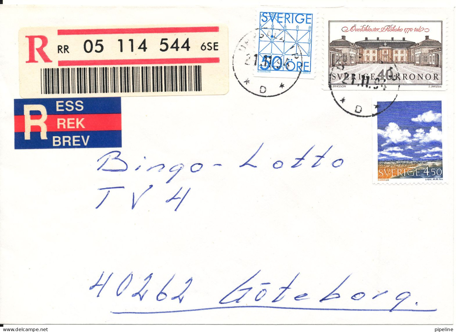 Sweden Registered Cover Uppsala 21-11-1994 Sent To Göteborg - Cartas & Documentos